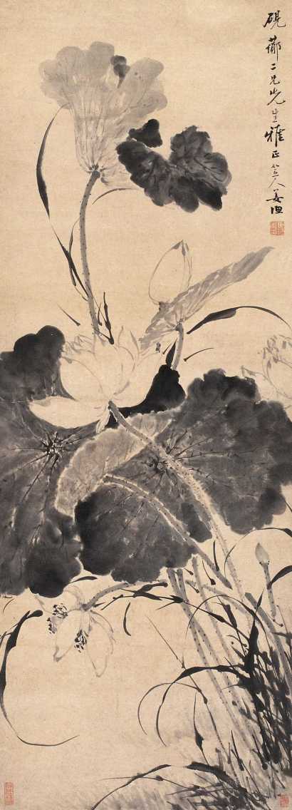 姜渔 花卉 立轴